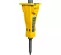 Yellow and gray ATLASCOPCO 500 lb. Hydraulic Breaker Attachment for Mini Excavator