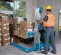 Blue and Silver Genie 700-1,000 lbs. 13-15 ft. manual material lift