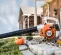 Gray and orange and black STIHL Hand-held Blower, Gas Powered