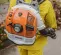 Orange and white Stihl backpack blower