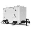 White Satellite 2-Station Restroom Trailer with 2 Sinks