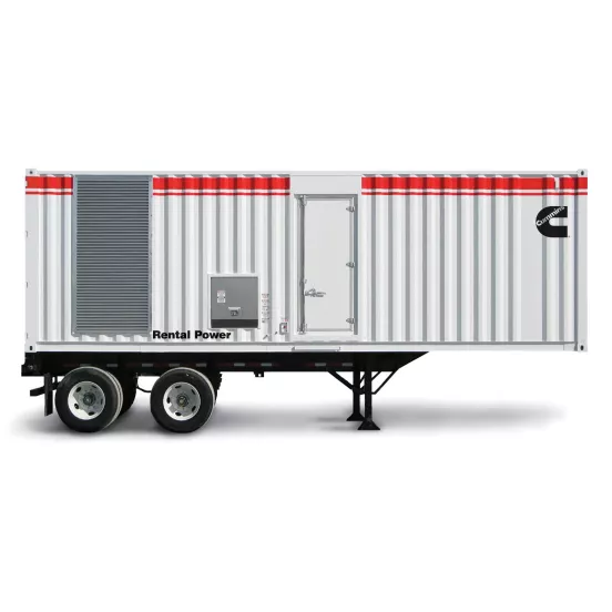 White, black and red CUMMINS 800-1,000 kW Towable Generator, Diesel